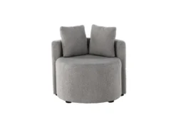 Kindersessel Lunno – Kuscheliger Teddy-Sessel in Grau