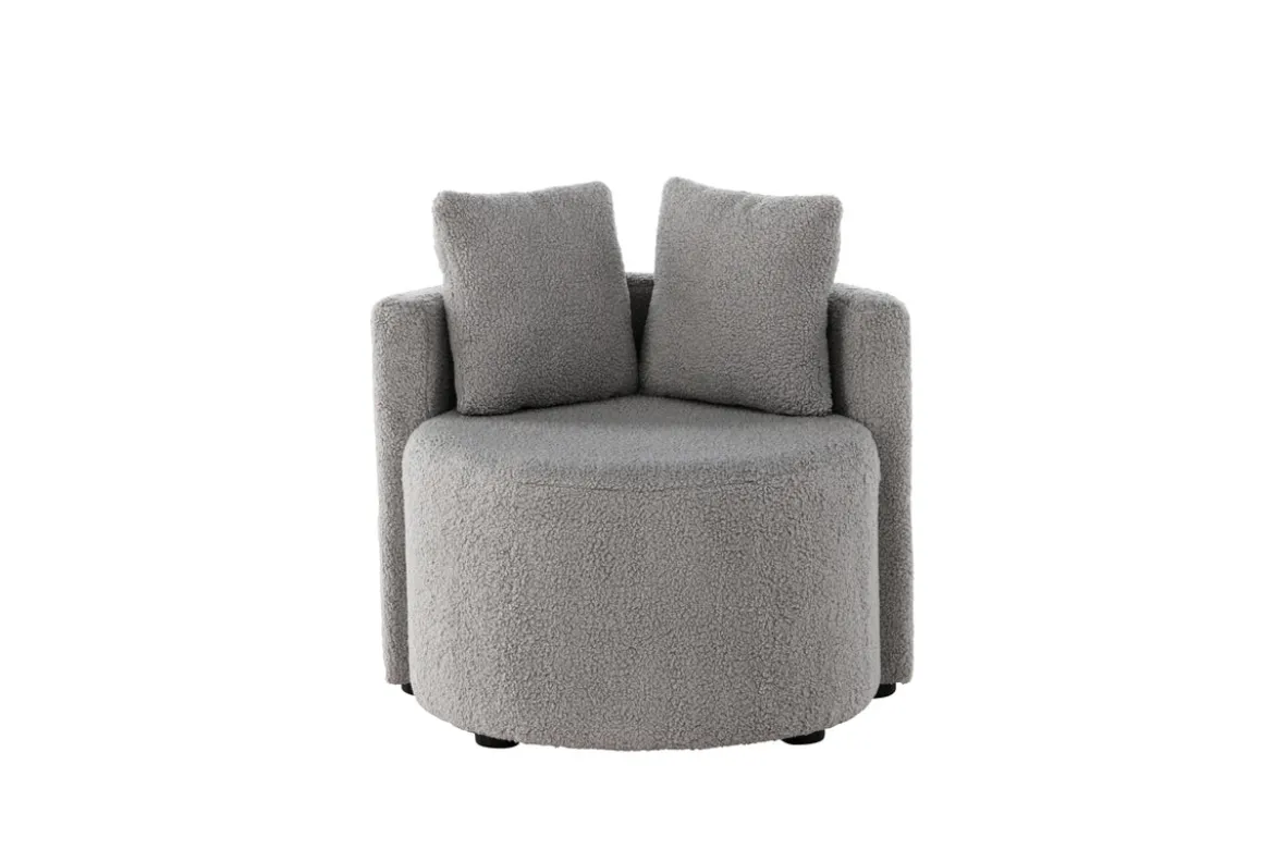 Kindersessel Lunno – Kuscheliger Teddy-Sessel in Grau