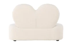 Kindersofa Miela – Herzförmiger 2-Sitzer in Weiß mit Teddybezug