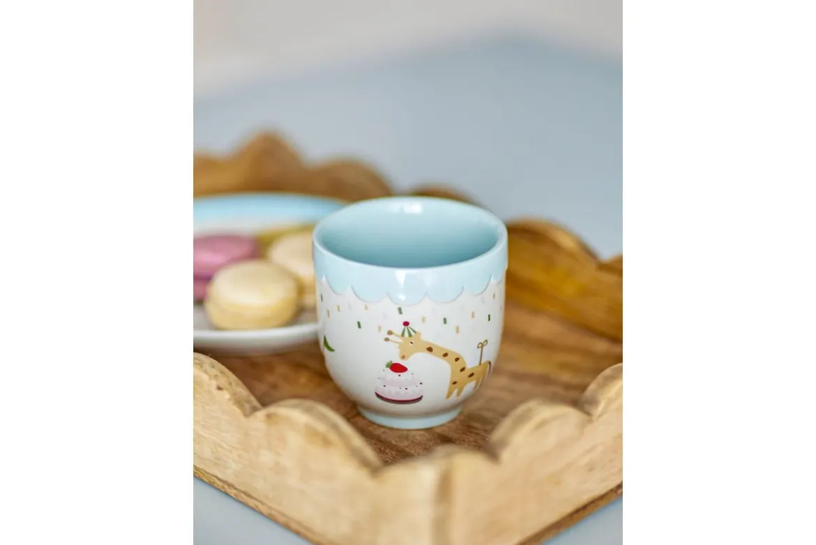 Kinder Tasse Josie - Steingut-Tasse mit Figuren & blauem Inneren