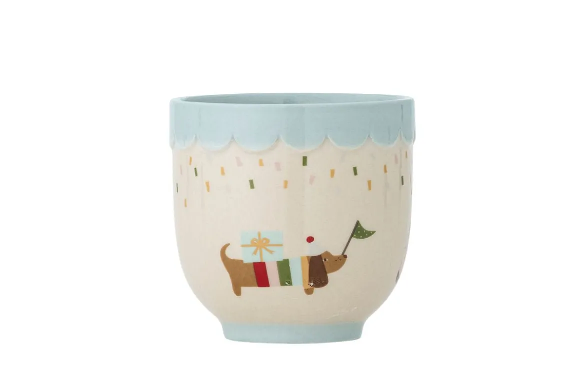 Kinder Tasse Josie - Steingut-Tasse mit Figuren & blauem Inneren