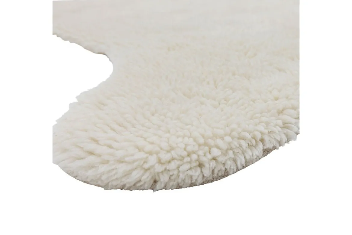 Kinder-Teppich „Björn“ – Weißer Wollteppich in Bärenform