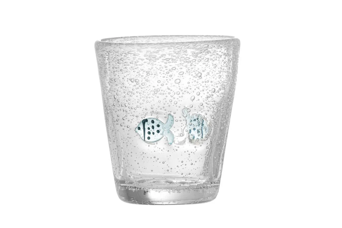 Kinder-Trinkglas Nizza – Mundgeblasenes Glas mit Fischmotiv