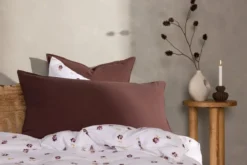 Kissenbezug Hygge - 50x90 cm in Braun, Beige und Weiß aus 100% Baumwolle