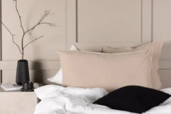 Kissenbezug Hygge - 50x90 cm in Braun, Beige und Weiß aus 100% Baumwolle