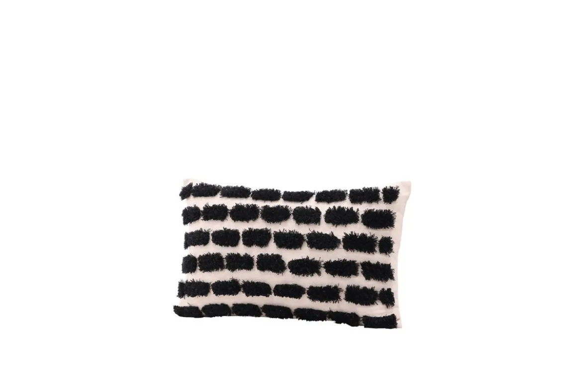 Kissenbezug Luca - 50x30 cm mit weiß-schwarzem Muster