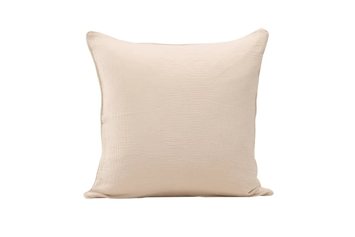 Kissenbezug Moments - 60x60 cm in Beige und Grau aus 100% Baumwolle
