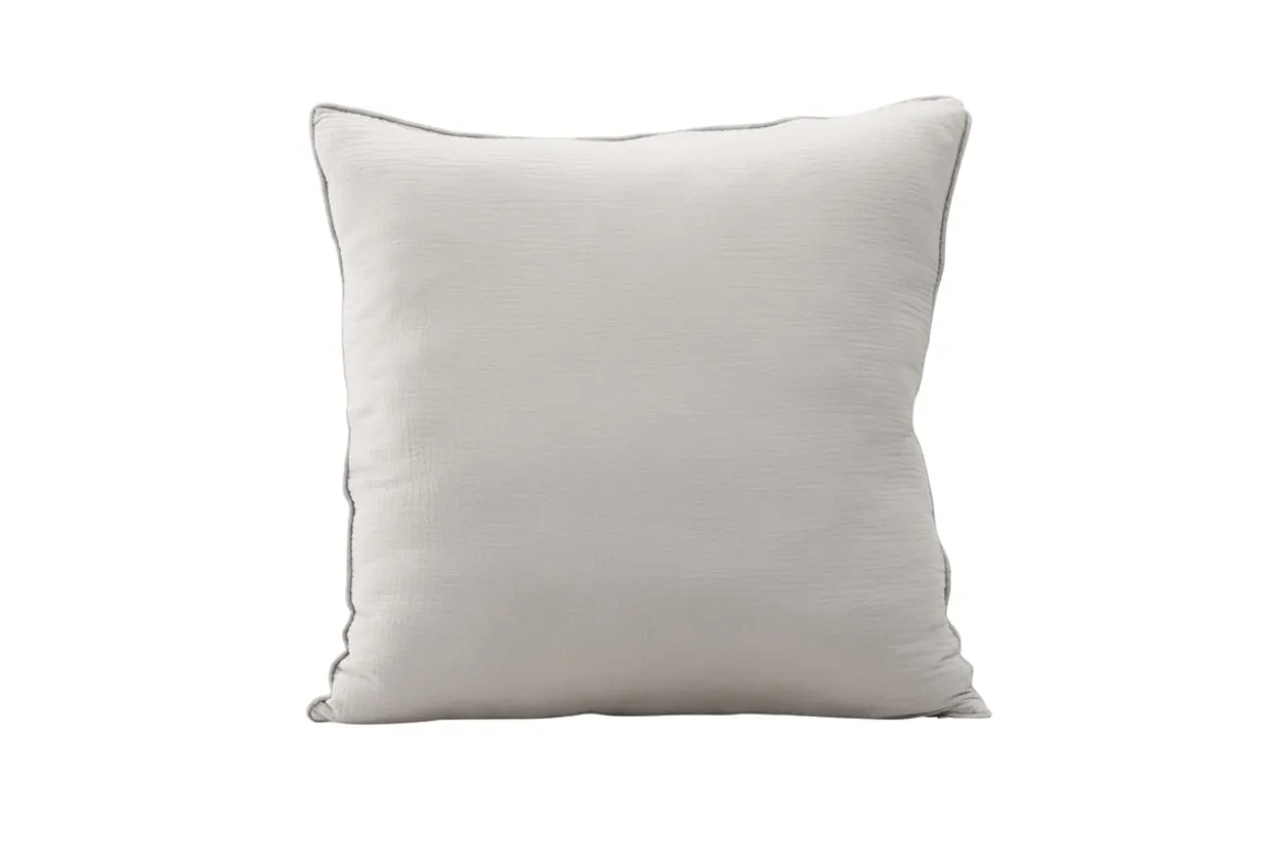Kissenbezug Moments - 60x60 cm in Beige und Grau aus 100% Baumwolle