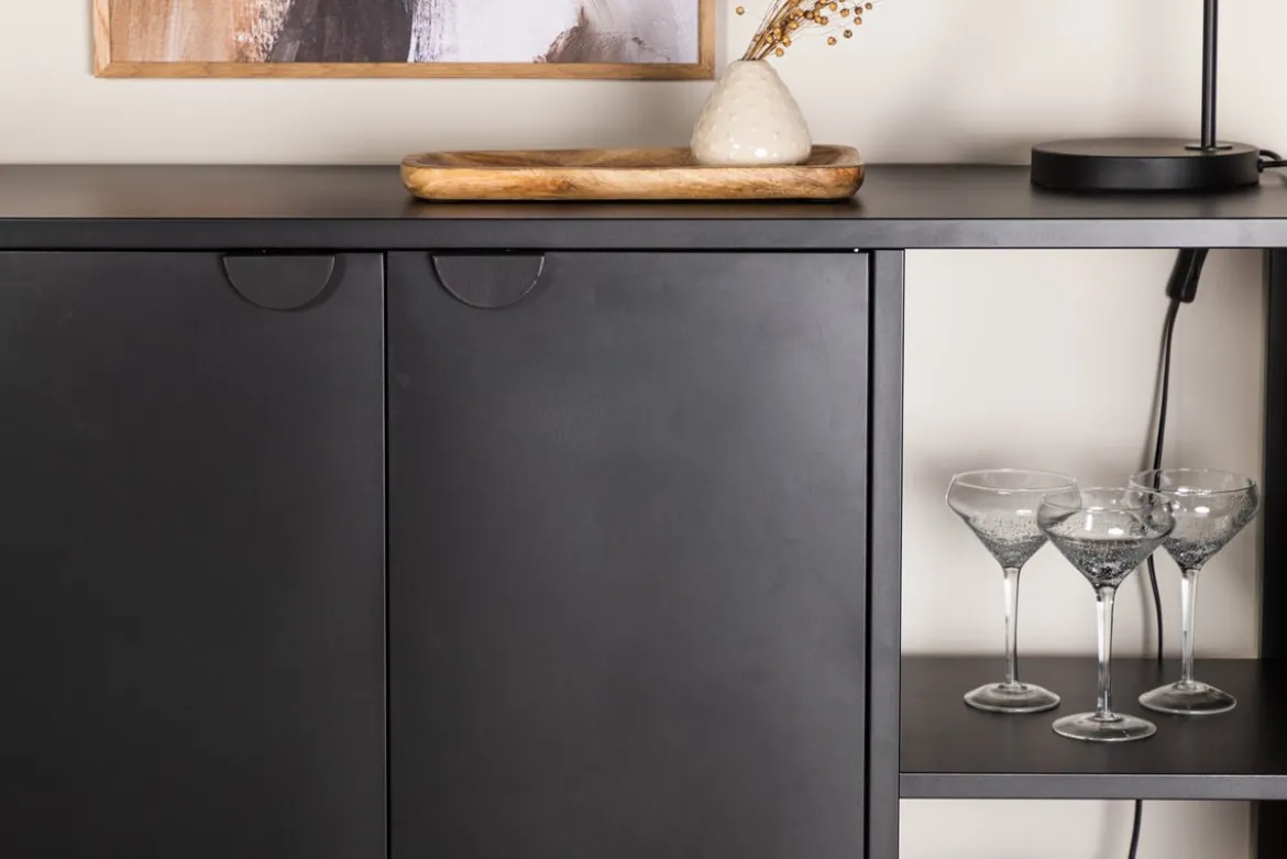 Kommode Nerano – Schwarz, Industrial mit modernem Loft-Charme
