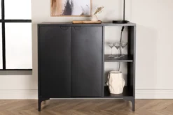 Kommode Nerano – Schwarz, Industrial mit modernem Loft-Charme