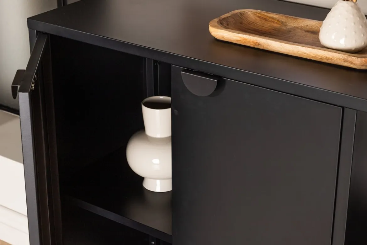 Kommode Nerano – Schwarz, Industrial mit modernem Loft-Charme