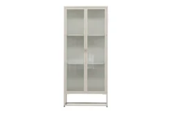 Kommode/Vitrine Lenora – Beige, Modern-Classy mit Retro-Akzent