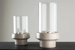 Laterne Flame - Laterne aus Glas und Steinzeug in verschiedenen Farben