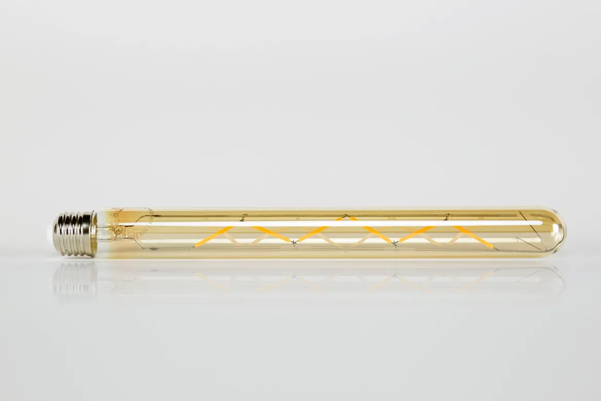 LED-Glühlampe Nirox – T32-E27 (30 cm) mit amberfarbenem Glas