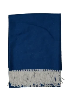 Leichte Alpaka Tagesdecke Kaia - Reine Alpakawolle in Blau - 175x135 cm