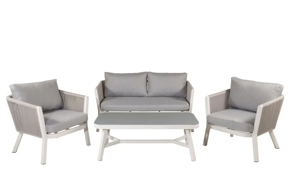 Loungeset Dreamy - aus weißem Aluminium inkl Kissen