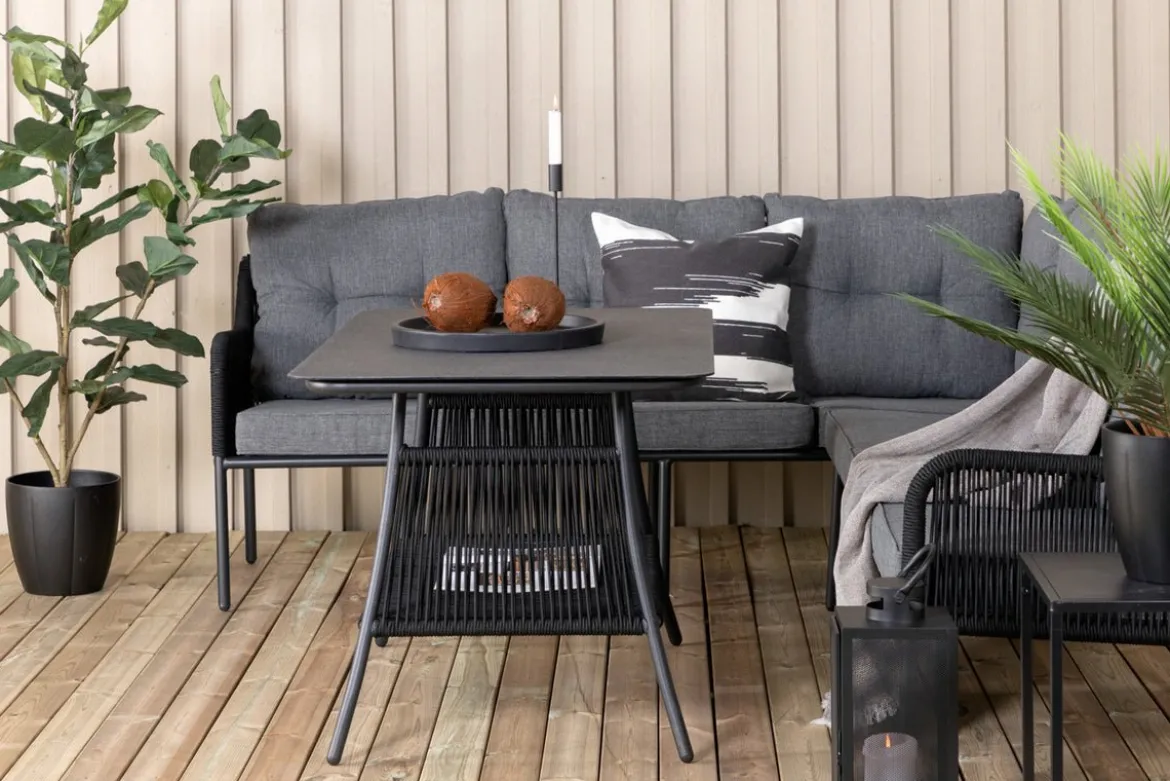 Lounge Set Madrid – in Schwarz aus Polyester-Seil und Metall