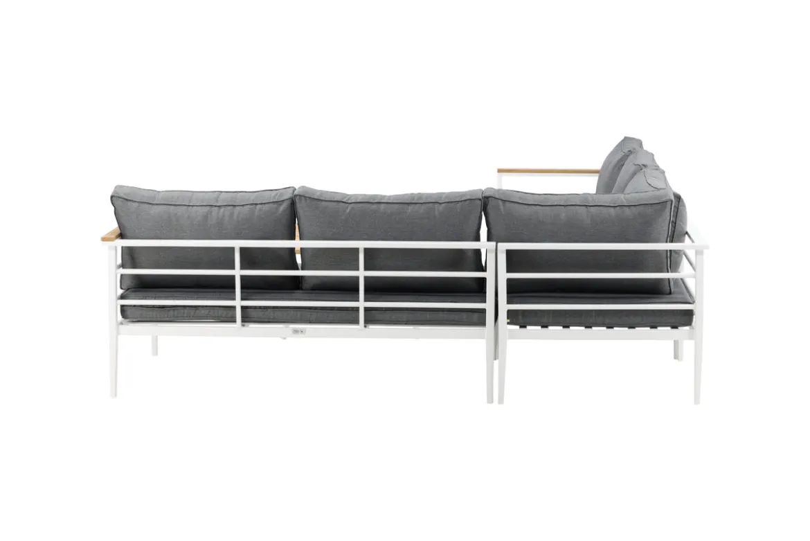 Lounge Set Puerto – aus Metall mit Teakholz-Details, inkl. Kissen