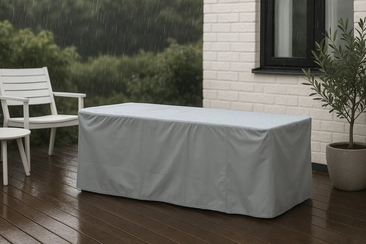 Möbelabdeckung Fortea - 180x60x50 aus grauem Polyester