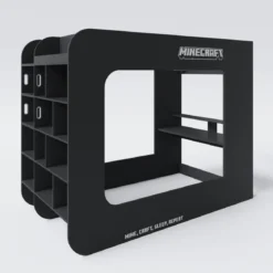 Minecraft Gaming-Hochbett „BaseCamp XL“ mit Schreibtisch & Regal