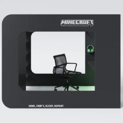 Minecraft Gaming-Hochbett „BaseCamp XL“ mit Schreibtisch & Regal