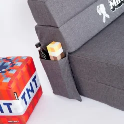 Minecraft Klappsofa „SleepCube“ – ausklappbar & passend zum Kinderbett