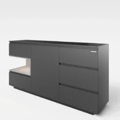 Minecraft Kommode „PixelVault“ – mit LED, 5 Schubladen & Konsole-Fach