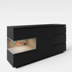 Minecraft Kommode „PixelVault“ – mit LED, 5 Schubladen & Konsole-Fach