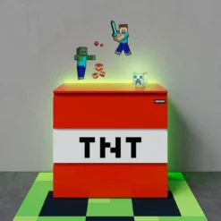 Minecraft Kommode „TNT Box“ – mit LED-Beleuchtung & 3 Schubladen