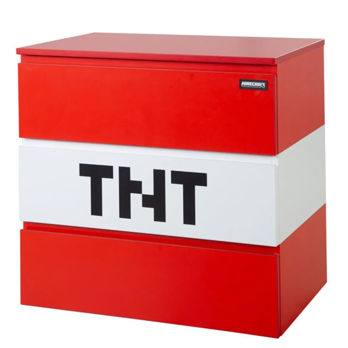 Minecraft Kommode „TNT Box“ – mit LED-Beleuchtung & 3 Schubladen