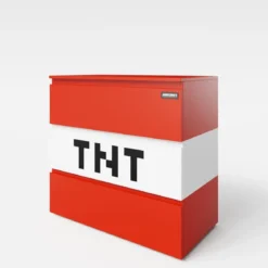 Minecraft Kommode „TNT Box“ – mit LED-Beleuchtung & 3 Schubladen