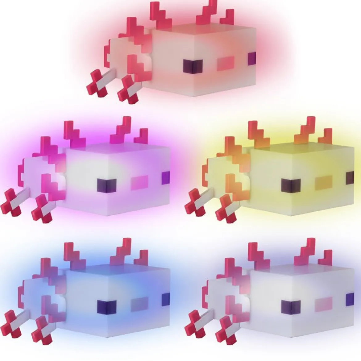 Minecraft LED-Tischlampe „Axolotl“ – mit Akku & USB-C