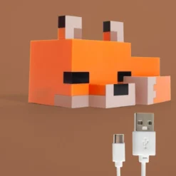 Minecraft LED-Tischlampe „Fuchsbaby“ – mit Akku & USB-C