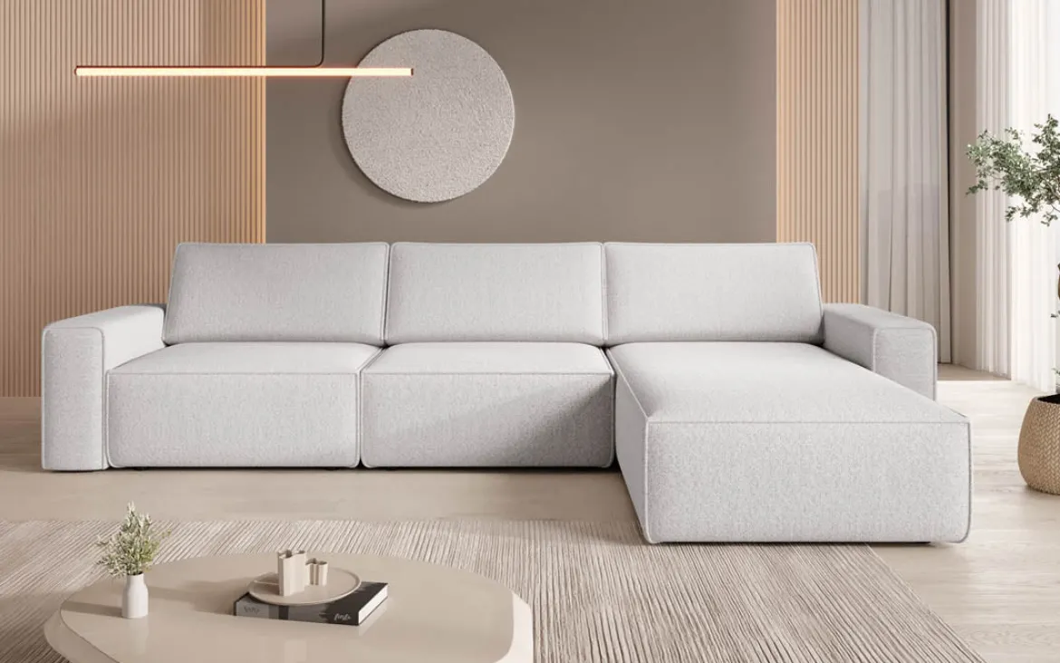 Modulares Ecksofa Yuma aus Bouclé