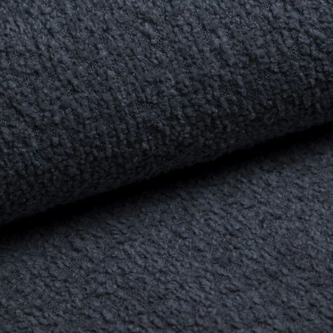 Modulares Ecksofa Yuma mit Beistellhocker aus Bouclé