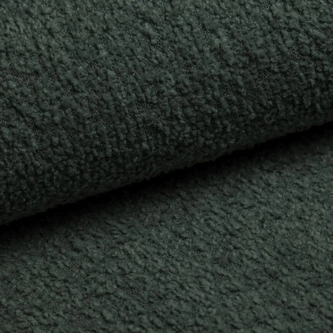 Modulares Ecksofa Yuma mit Beistellhocker aus Bouclé