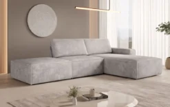 Modulares Ecksofa Yuma mit Beistellhocker aus Cord