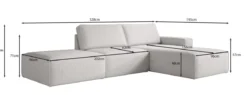 Modulares Ecksofa Yuma mit Beistellhocker aus Cord