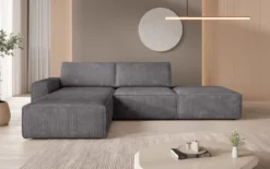 Modulares Ecksofa Yuma mit Beistellhocker aus Cord