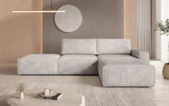 Modulares Ecksofa Yuma mit Beistellhocker aus Cord