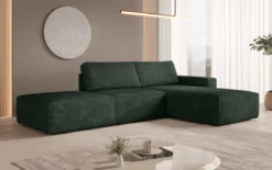 Modulares Ecksofa Yuma mit Beistellhocker aus Cord