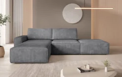 Modulares Ecksofa Yuma mit Beistellhocker aus Cord
