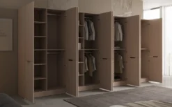 Moduro Faro XL – Viermoduliger Design-Kleiderschrank mit strukturierter MDF-Front