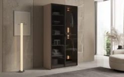 Moduro Luno – Design-Kleiderschrank mit Glasfront und LED-Innenbeleuchtung
