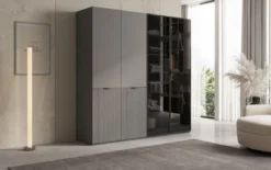 Moduro Nero – Modularer Kleiderschrank mit Glas- und Strukturfront