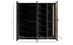 Moduro Nero – Modularer Kleiderschrank mit Glas- und Strukturfront