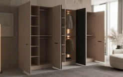 Moduro Sano – Modularer Kleiderschrank mit Glas- und Strukturfront