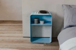 Nachttisch Damio – Minimalistisches Design aus pulverbeschichtetem Metall