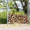 Outdoor Holzstapelständer Billi - aus silberfarbenem Stahl