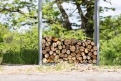Outdoor Holzstapelständer Billi - aus silberfarbenem Stahl